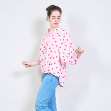 Load image into Gallery viewer, Romantic heart print blouse in pink