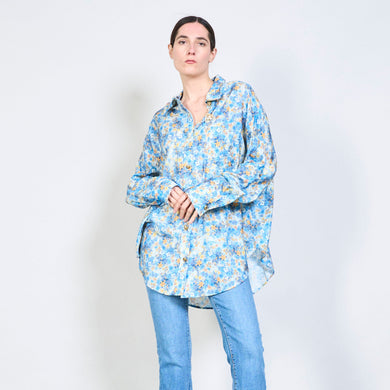 Floral print button-down blouse