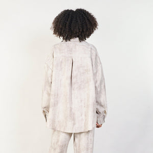 Set Relaxed linen button-up shirt with elastic trouser
