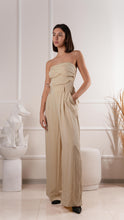 Load image into Gallery viewer, Elegant strapless jumpsuit with pleated detail