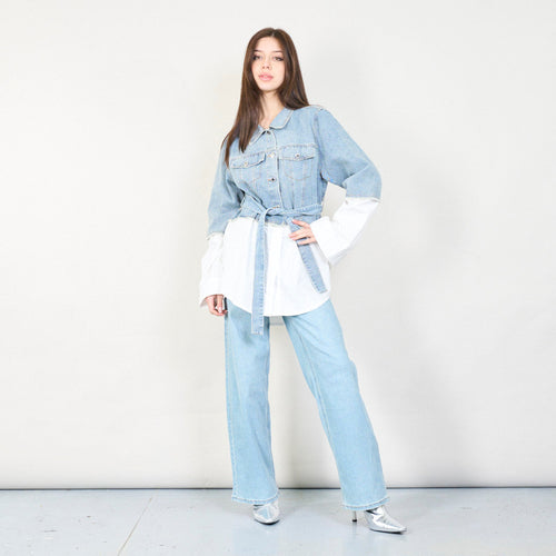 Layered denim and shirt jacket