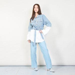 Layered denim and shirt jacket