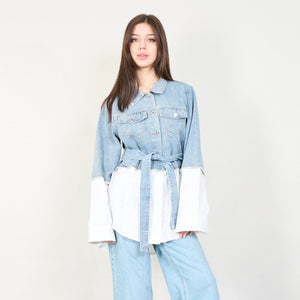 Layered denim and shirt jacket