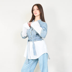 Layered denim and shirt jacket