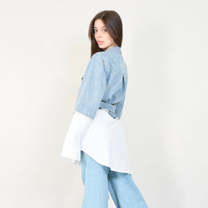 Layered denim and shirt jacket