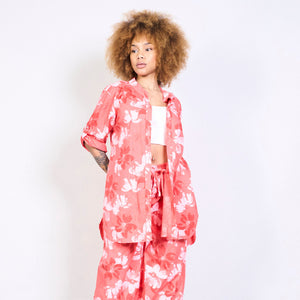 Relaxed floral print shirt and trouser set