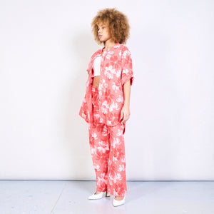 Relaxed floral print shirt and trouser set