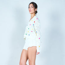 Load image into Gallery viewer, Open-knit cardigan with heart accents