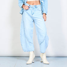 Load image into Gallery viewer, Vintage washed denim jeans with panel details